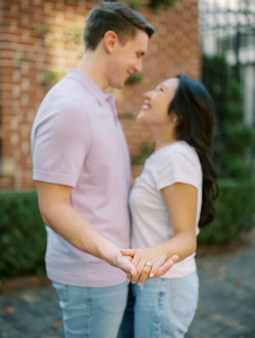 Columbus, Ohio engagement photos at Schiller Park, German Vilalge, and Capitol Square by Columbus, Ohio wedding photographer Hunter Photographic.