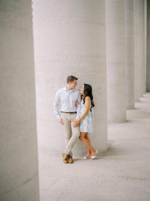 Columbus, Ohio engagement photos at Schiller Park, German Vilalge, and Capitol Square by Columbus, Ohio wedding photographer Hunter Photographic.