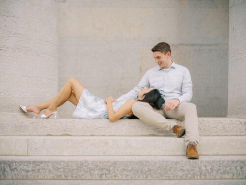 Columbus, Ohio engagement photos at Schiller Park, German Vilalge, and Capitol Square by Columbus, Ohio wedding photographer Hunter Photographic.