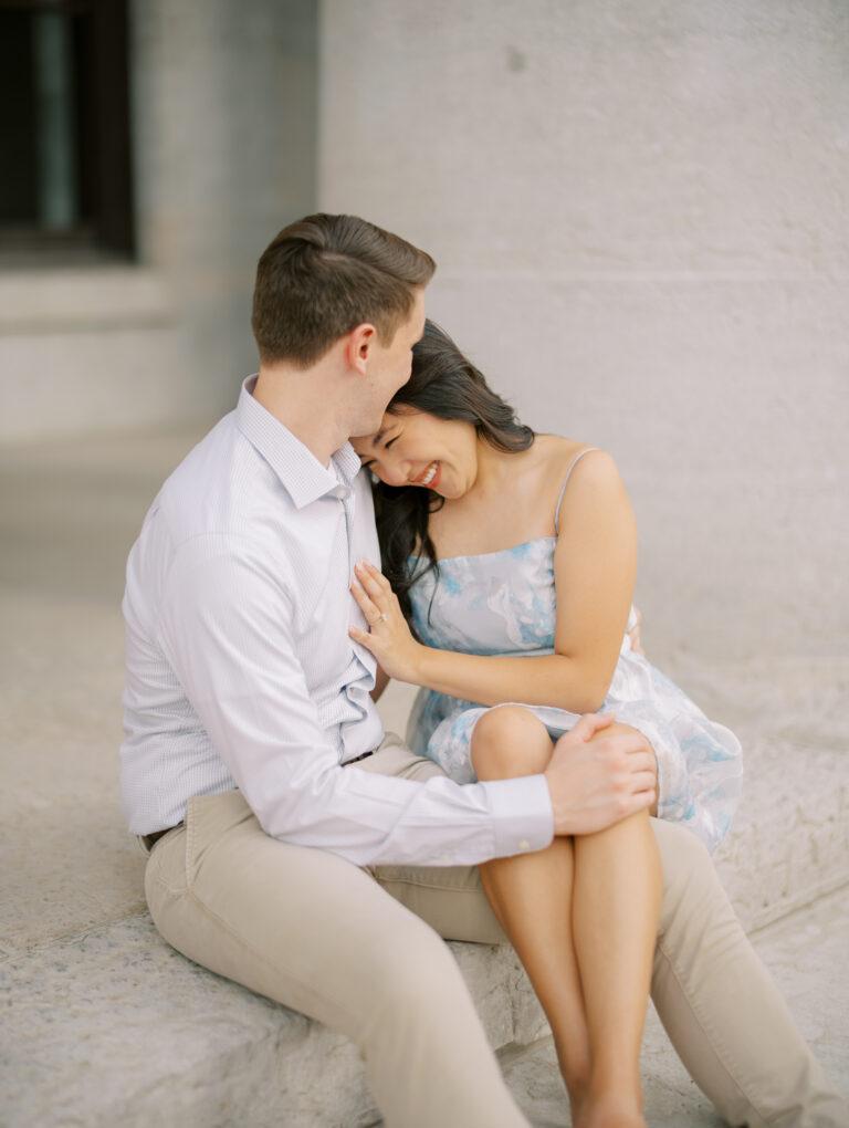 Columbus, Ohio engagement photos at Schiller Park, German Vilalge, and Capitol Square by Columbus, Ohio wedding photographer Hunter Photographic.