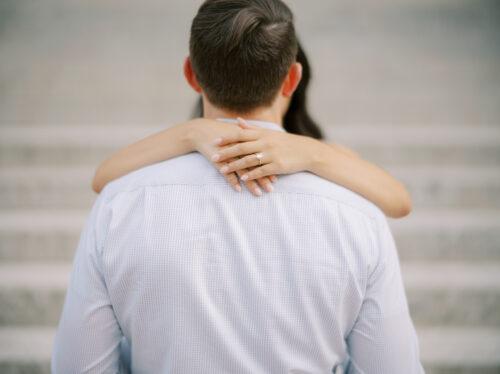 Columbus, Ohio engagement photos at Schiller Park, German Vilalge, and Capitol Square by Columbus, Ohio wedding photographer Hunter Photographic.