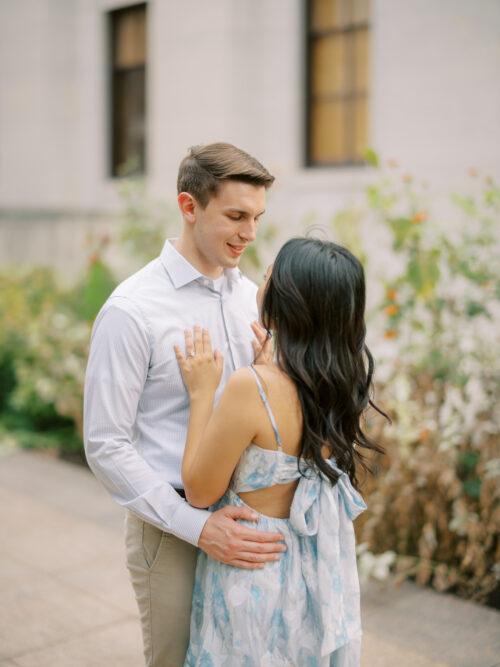 Columbus, Ohio engagement photos at Schiller Park, German Vilalge, and Capitol Square by Columbus, Ohio wedding photographer Hunter Photographic.