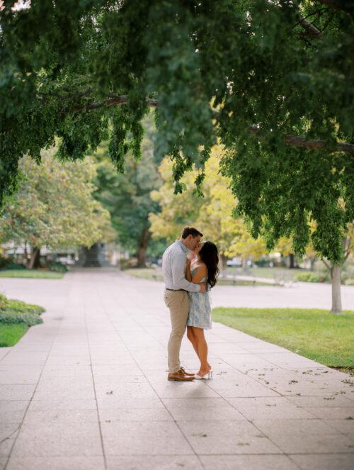 Columbus, Ohio engagement photos at Schiller Park, German Vilalge, and Capitol Square by Columbus, Ohio wedding photographer Hunter Photographic.