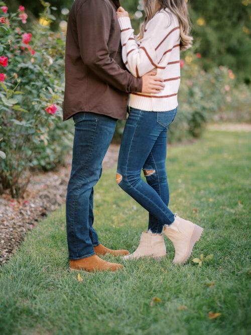 Columbus Park of Roses engagement photos at sunset captured at the height of summer by Hunter Photographic.